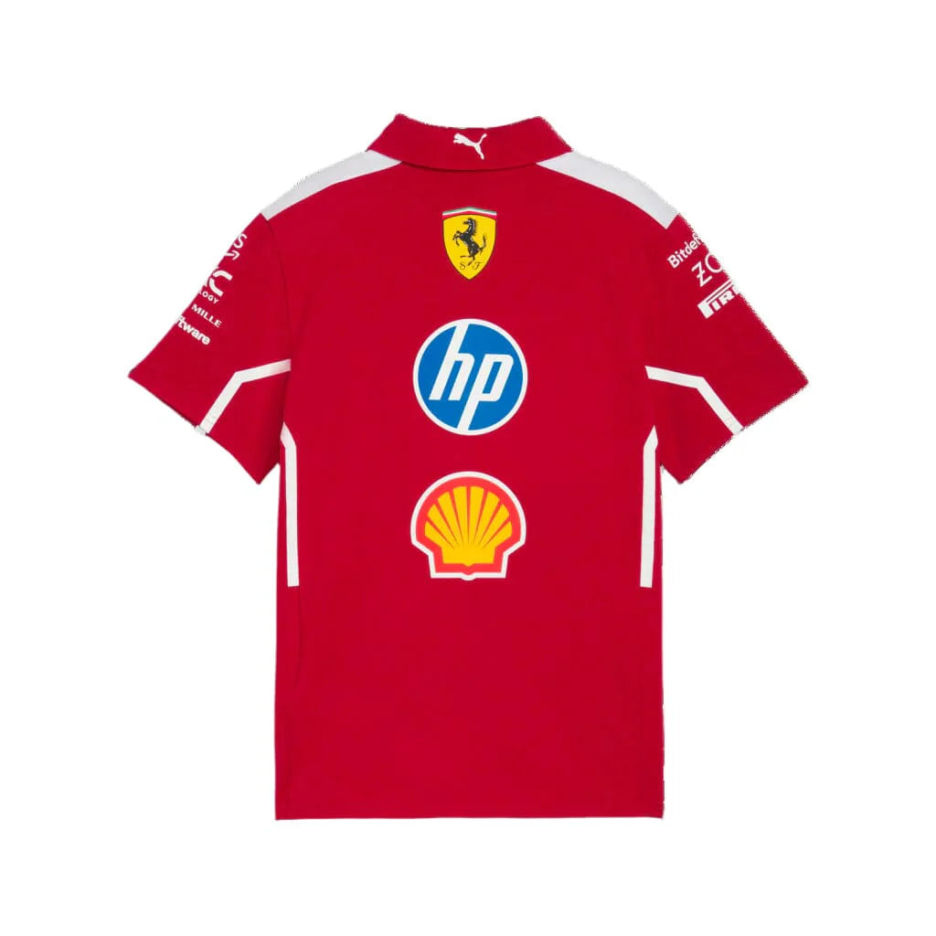 Scuderia Ferrari F1 2025 Men's Team Polo Shirt - Dark Cherry