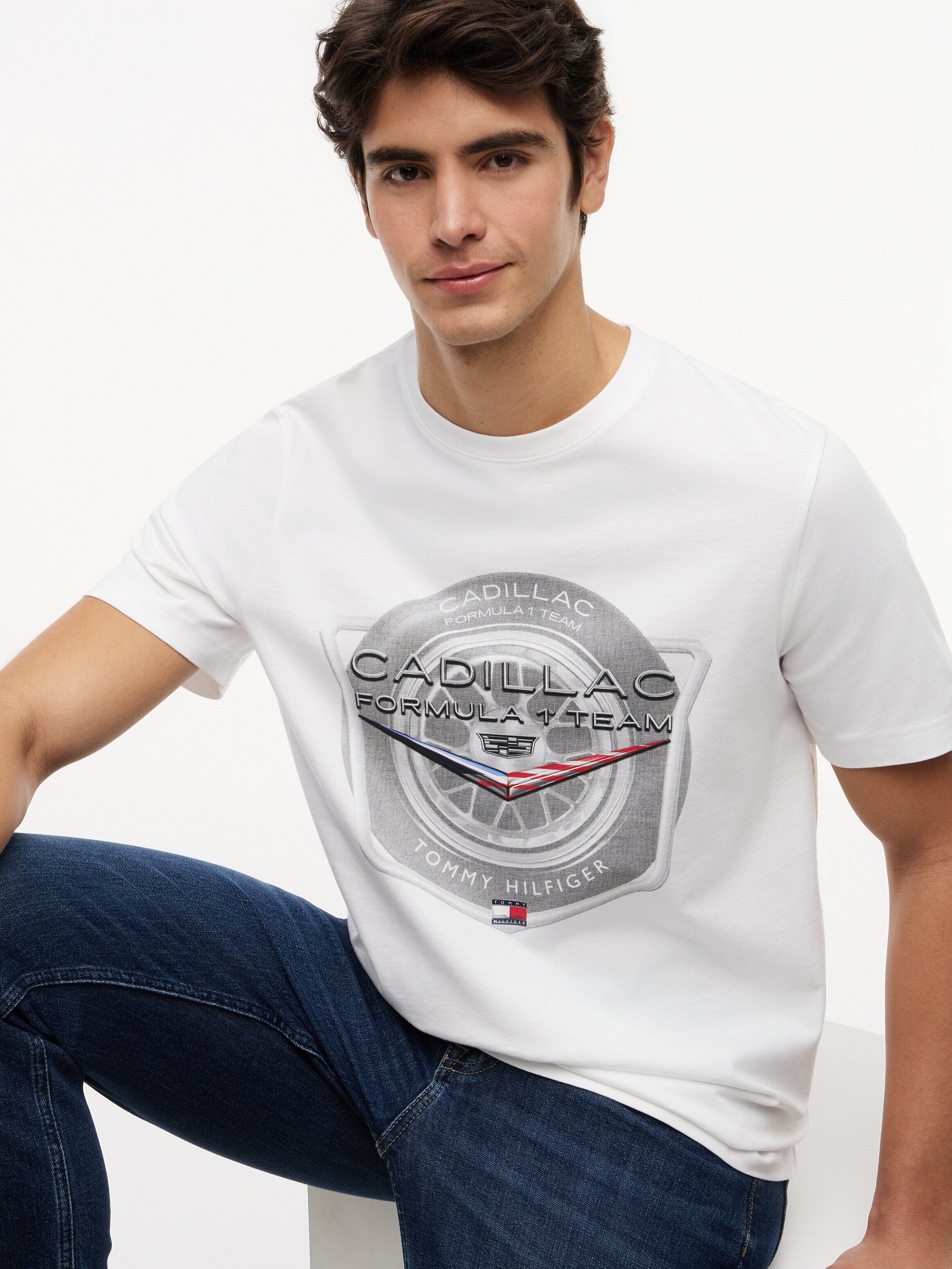 Cadillac F1 Tire Graphic T-Shirt - White
