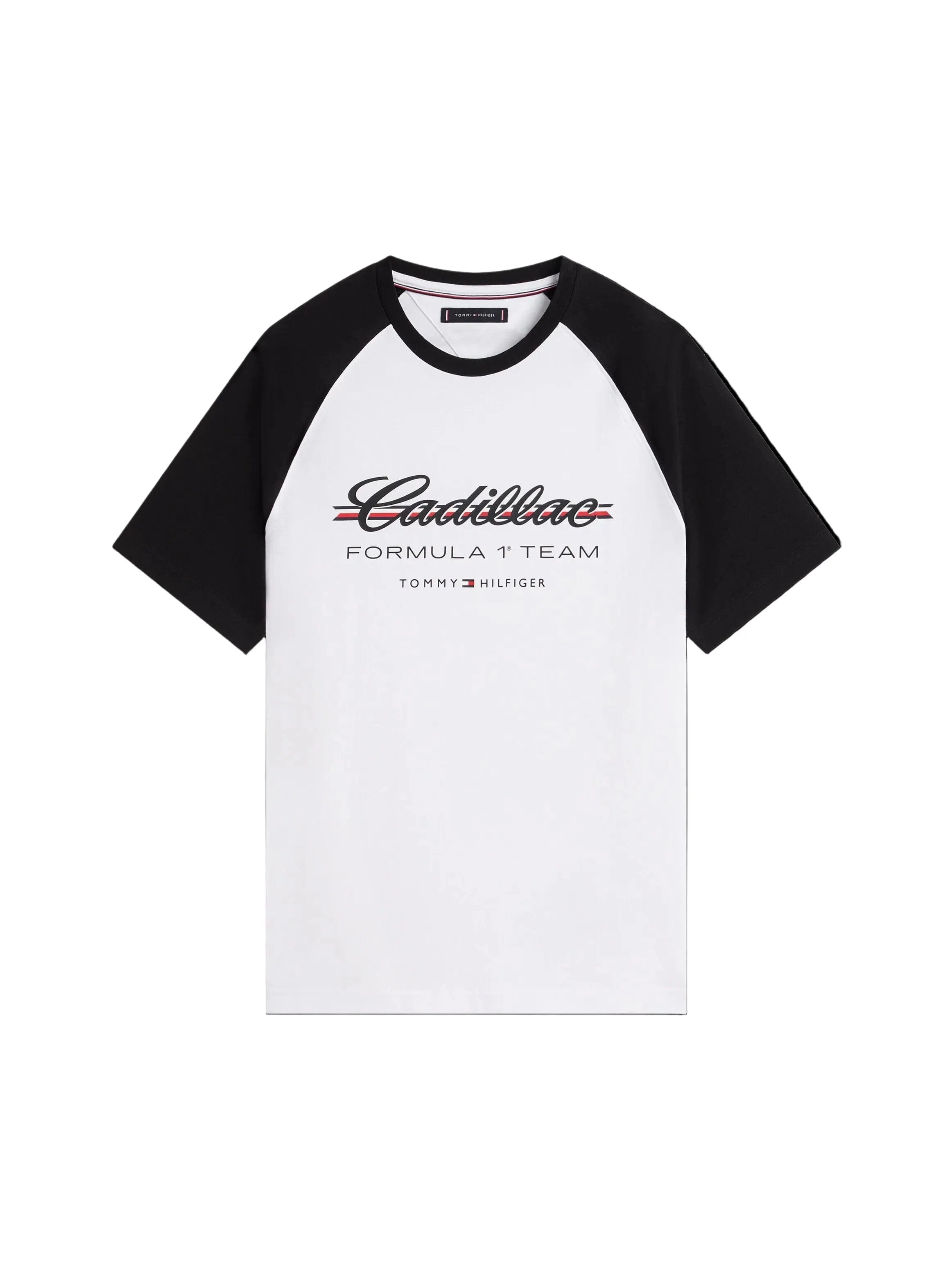 Cadillac F1 Racing Script Raglan T-Shirt - White