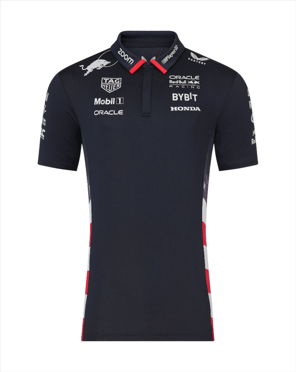 Red Bull Racing F1 Men's Special Edition America Race Team Polo Shirt- Navy