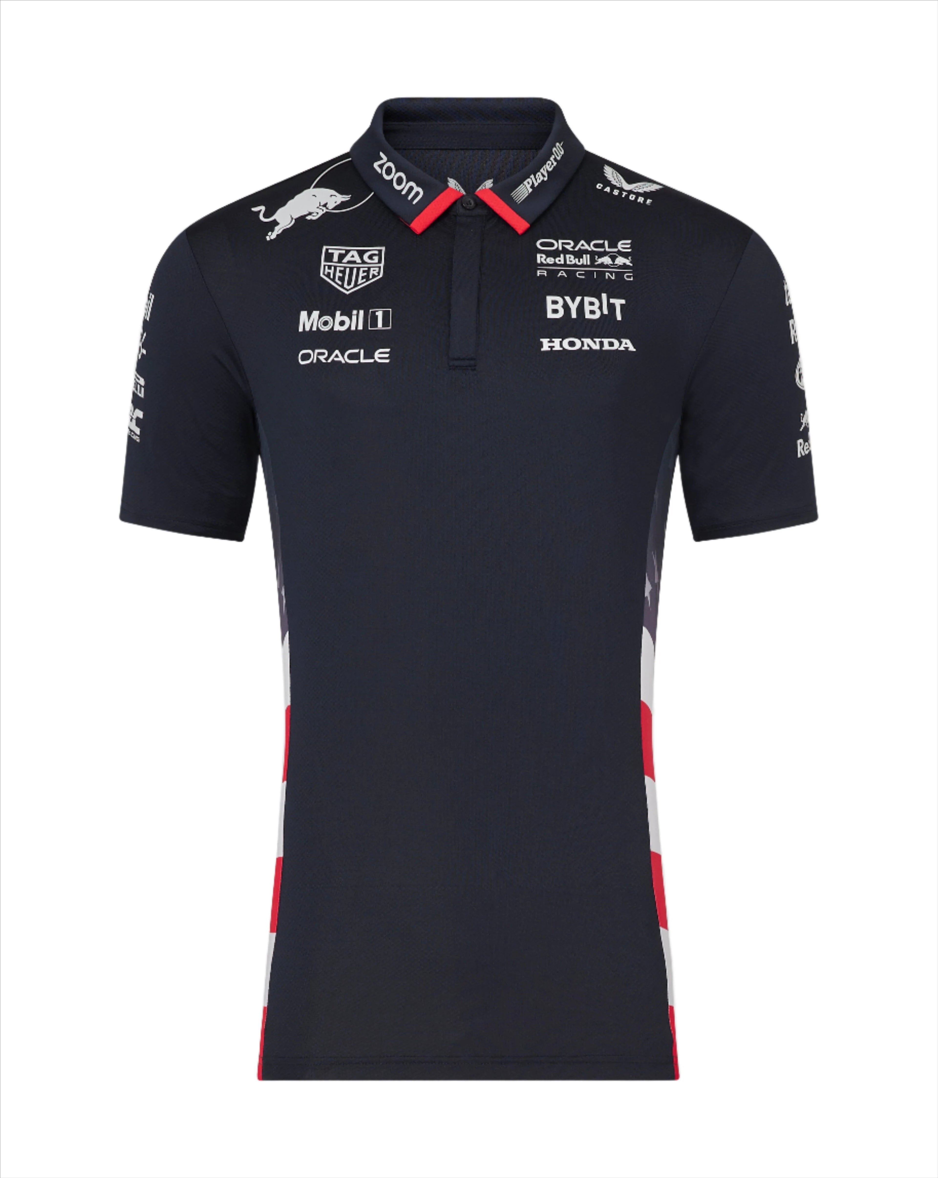 Red Bull Racing F1 Men's Special Edition America Race Team Polo Shirt- Navy