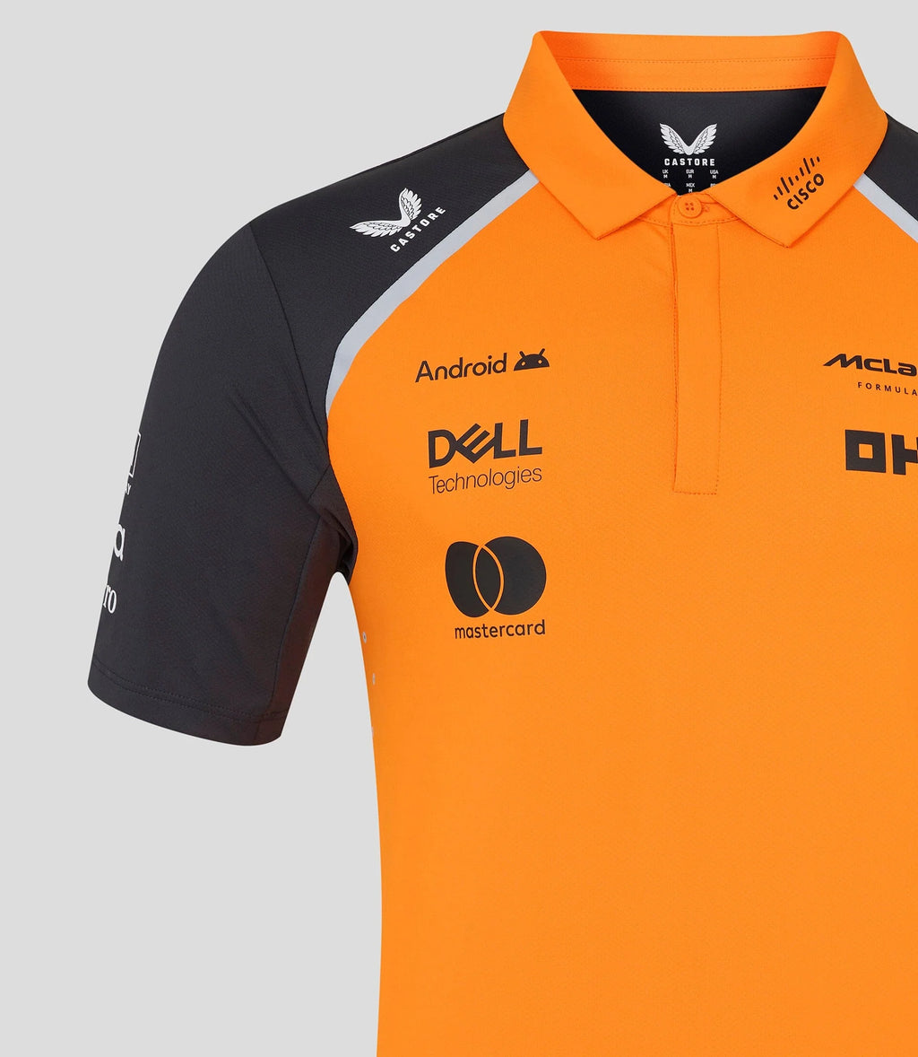 McLaren F1 2025 Men's Team Polo Shirt - Papaya