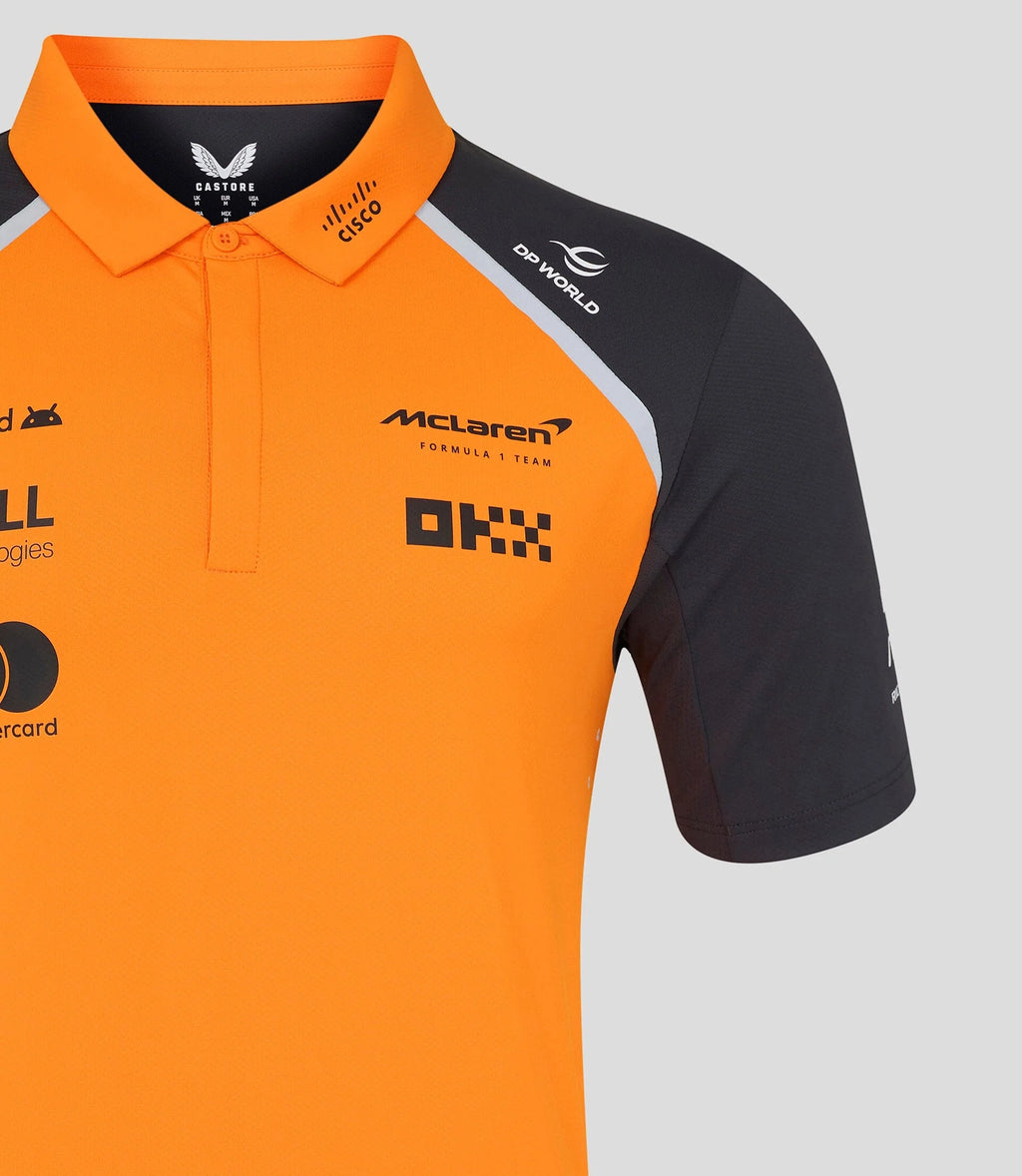 McLaren F1 2025 Men's Team Polo Shirt - Papaya