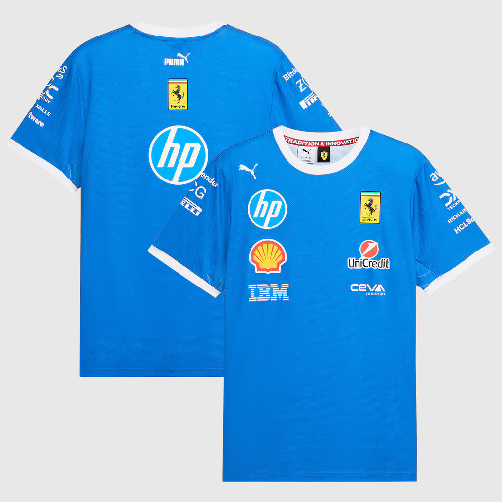 Scuderia Ferrari 2025 Team Special Edition Monza T-Shirt - Blue