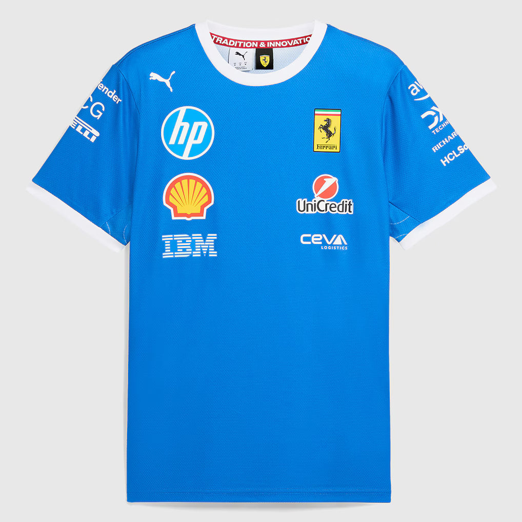 Scuderia Ferrari 2025 Team Special Edition Monza T-Shirt - Blue